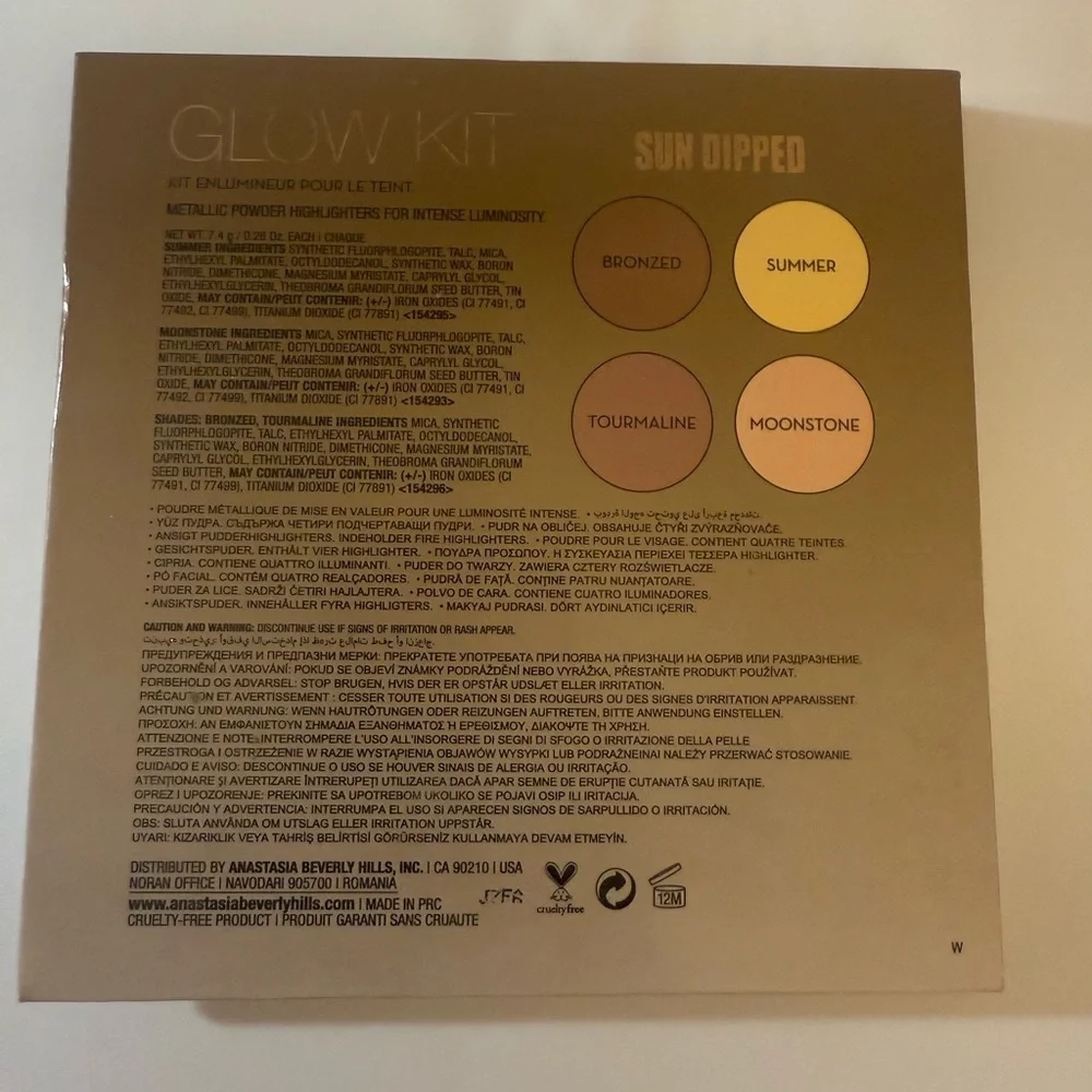 ANASTASIA BEVERLY HILLS Sundipped Glow Kit Pallette • Full Size • Good